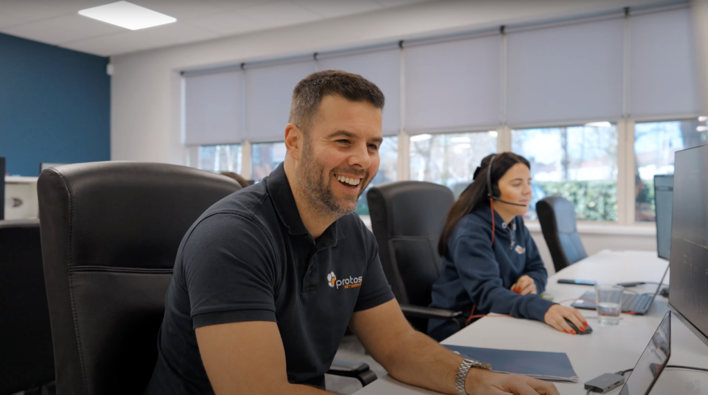 Joe working at desk