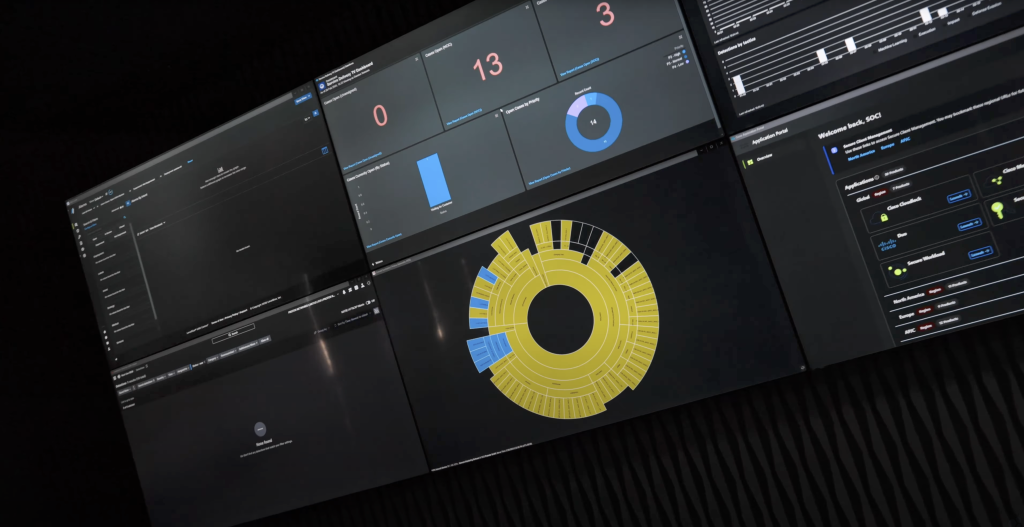 Snapshot of SOC room screens